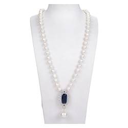 ICXLPMC Mode-Accessoires 26-Zoll-weißer Reis-Perlen-Halskette Muschel-Perlen-Anhänger erfüllen von ICXLPMC