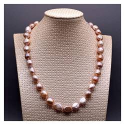 ICXLPMC Mode-Accessoires Barock Halskette, Naturperlen in Lila, schlichte Perlenkette for Damen erfüllen (Color : Purple, Size : 6 1/8) von ICXLPMC