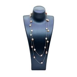 ICXLPMC Mode-Accessoires Barocke lange Halskette natürliche Süßwasserperle mehrfarbig unregelmäßige Form langes Kleid Zubehör Damen lange Perlenkette erfüllen (Color : 120, Size : White) von ICXLPMC