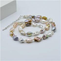 ICXLPMC Mode-Accessoires Bunte barocke Perlenkette, unregelmäßige Form, natürliche Süßwasserperle, kurze Halskette for Damen erfüllen von ICXLPMC