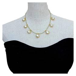 ICXLPMC Mode-Accessoires Natürliche grüne Peridot-Halskette, kultivierter weißer Perlenanhänger, 17 Zoll von ICXLPMC