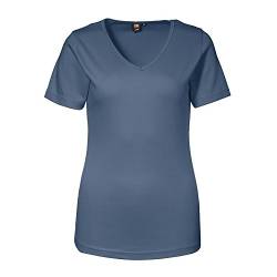 ID Identity Damen Interlock T-Shirt V-Ausschnitt 0506 (XL, indigo) von ID Identity