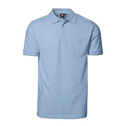 ID Herren Pro Wear Polo-Shirt mit Brusttasche, reguläre Passform, kurzärmlig (3XL) (Hellblau) von ID