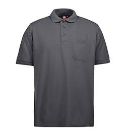 ID Herren Pro Wear Polo-Shirt mit Brusttasche, reguläre Passform, kurzärmlig (5XL) (Graphit) von ID