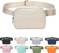 Unisex Mini-Gürteltasche mit verstellbarem Riemen, Umhängetasche für Workout, Einkaufen, Reisen, Wandern, beige, S, Tasche von IDAHSOR