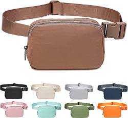 Unisex Mini-Gürteltasche mit verstellbarem Riemen, Umhängetasche für Workout, Einkaufen, Reisen, Wandern, braun, S, Tasche von IDAHSOR