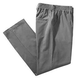 IDEALSANXUN Herren Elastische Taille Loose Fit Denim Hosen Casual Solid Jeans Hose, Dunkelgrau/Twill, 44W x 30L von IDEALSANXUN