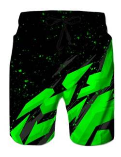 IDGREATIM Herren Teens Bademode 3D Bunte Rauch Grafik Shorts Badehose Sommer Strand Shorts Badehose XL von IDGREATIM