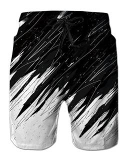 IDGREATIM Herren Teens Bademode 3D Bunte Rauch Grafik Shorts Badehose Sommer Strand Shorts Badehose XL von IDGREATIM