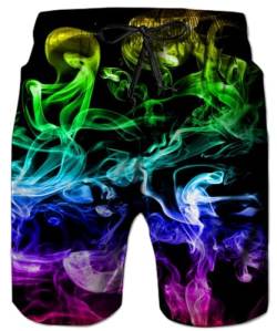 IDGREATIM Männer Badehose 3D Gedruckt Grafik Sommer Strand Surf Board Shorts Einstellbare Kordelzug XXL von IDGREATIM