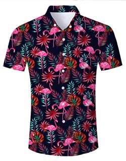 IDGREATIM Männer Hawaiihemd 3D Printed Kurzarm Hemden Shirts Freizeit Hemden Shirt von IDGREATIM