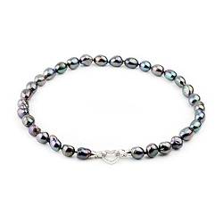 IDGTTLDF Ketten für Damen Modische große schwarze barocke Perlenkette for Frauen, 10-11 mm Süßwasserperlenkette Geburtstagsgeschenk erfüllen (Size : 6 3/4) von IDGTTLDF