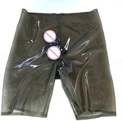 IDOBLO Transparente Schwarze Latexshorts Herren-Latexunterwäsche Nach Maß,Anpassen,L von IDOBLO