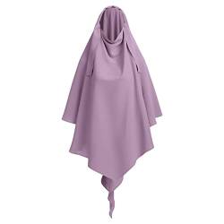 IDOPIP Khimar Damen Muslim Chiffon Hijab Kopftuch Arabien Islamische Dubai Middle East Turban Schals Körperabdeckung Hellviolett von IDOPIP