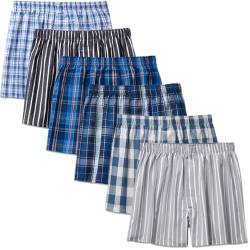 IDORIC Boxershorts Herren 6er Pack 100% Baumwolle Männer Unterwäsche Men Retroshorts Boxer Baumwolle Weich Atmungsaktiv(Boxers1/6P/XL) von IDORIC