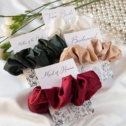 Hen Party Accessories Hen Party Bag Fillers, Silk Hair Ties for Thick Hair, Will You Be My Bridesmaid Gifts, Satin Scrunchies for Wedding, Maid of Honour Proposal Card, Hen Party Shower Party Present von IDentity Lingerie