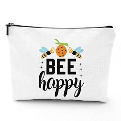 IENDY Bienenkönigin, Geschenke für Frauen, Hummel-Make-up-Tasche, Honigbienenen-Liebhaber, Geschenke, schöne Honigbienenkrone, Kosmetiktasche für Imker, glücklicher Gärtner, White 16, Einheitsgröße von IENDY