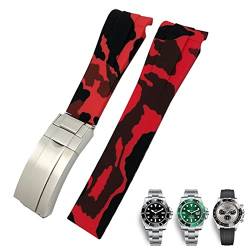 IENYU Gummi-Uhrenarmband, 20 mm, 21 mm, passend für Submariner Rolex Daytona GMT Seiko Hamilton Sportarmband mit gebogenem Ende, 20 mm, Achat von IENYU