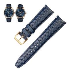 IENYU Uhrenarmband aus echtem Leder, 22 mm, 20 mm, passend für IWC IW503312, IW500713, IW344205, blaues Rindsleder, Herren-Uhrenarmband, Dornschließe, 20 mm, Achat von IENYU