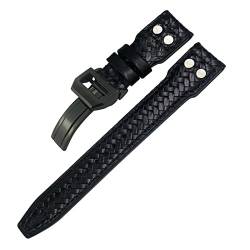 IENYU Uhrenarmband aus echtem Leder, genietet, 20 mm, 21 mm, 22 mm, passend für IWC Big Pilot Portugieser Pilot IW3777 Seiko Rindsleder, 21 mm, Achat von IENYU