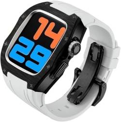IENYU Uhrengehäuse aus Titan und Karbonfaser, 45 mm, 44 mm, für Apple Watch Serie 8/7/6/5/4/SE, Sportarmband im Rm-Stil, Edelstahlverschluss, Mod Kit-Zubehör, 44mm, Achat von IENYU