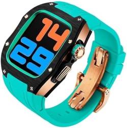 IENYU Uhrengehäuse aus Titan und Karbonfaser, 45 mm, 44 mm, für Apple Watch Serie 8/7/6/5/4/SE, Sportarmband im Rm-Stil, Edelstahlverschluss, Mod Kit-Zubehör, 44mm, Achat von IENYU