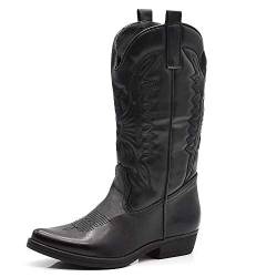 IF Fashion Stiefel Stiefel Texani Cowboy Western Damen Schuhe Zehe Camperos Ethnische C19004-4, 04 4 Schwarz, 37 EU von IF