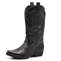 IF Fashion Stiefel Stiefel Texani Cowboy Western Damen Schuhe Zehe Camperos Ethnische C19004-4, 04 4 Schwarz, 38 EU von IF