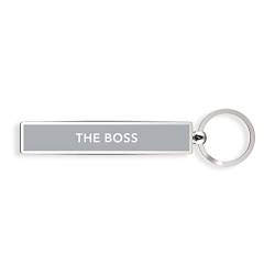 if Show Offs Keys Metal Slogan Keyring Gift - The Boss Schlüsselanhänger, 8 cm, Grau (Light Grey) von IF