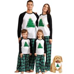 IFFEI Weihnachtspyjamas für Familien, passende Pyjama-Sets mit T-Shirt und Hose mit Weihnachtsmuster und Tasche Women L von IFFEI