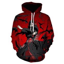 IFIKK Anime Pullover Hoodie Jungen Mädchen 3D Druck Manga Anime Kapuzenpullover Japanischen Anime Hoodie Kakashi Sasuke Pullover Outwear Unisex Sweatshirt (Stil 10, S) von IFIKK