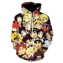 IFIKK Anime Pullover Hoodie Jungen Mädchen 3D Druck Manga Anime Kapuzenpullover Japanischen Anime Hoodie Kakashi Sasuke Pullover Outwear Unisex Sweatshirt (Stil 18, 5XL) von IFIKK