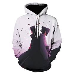 IFIKK Anime Pullover Hoodie Jungen Mädchen 3D Druck Manga Anime Kapuzenpullover Japanischen Anime Hoodie Kakashi Sasuke Pullover Outwear Unisex Sweatshirt (Stil 27, S) von IFIKK