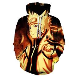 IFIKK Anime Pullover Hoodie Jungen Mädchen 3D Druck Manga Anime Kapuzenpullover Japanischen Anime Hoodie Kakashi Sasuke Pullover Outwear Unisex Sweatshirt (Stil 34, L) von IFIKK
