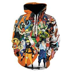 IFIKK Anime Pullover Hoodie Jungen Mädchen 3D Druck Manga Anime Kapuzenpullover Japanischen Anime Hoodie Kakashi Sasuke Pullover Outwear Unisex Sweatshirt (Stil 40, XL) von IFIKK