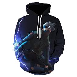 IFIKK Anime Pullover Hoodie Jungen Mädchen 3D Druck Manga Anime Kapuzenpullover Japanischen Anime Hoodie Kakashi Sasuke Pullover Outwear Unisex Sweatshirt (Stil 9, XL) von IFIKK