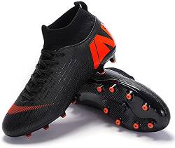 IFIKK Fußballschuhe Herren High Top Spike Cleats Athletics Fußballschuhe Kinder Jungen Professionelle Trainingsschuhe Outdoor Sport Fußball Stiefel Wettkampf Unisex-Kinder (Schwarz 1, 45) von IFIKK