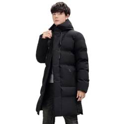 IFIKK Herren Lang Winter Jacken Mantel Daunenjacke Für Herren Winter Stehkragen Outdoorjacke Parka Verdicken Warme Jacken (Schwarz,5XL) von IFIKK