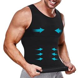 IFKODEI Kompressions-Shirts für Herren, figurformend, Body-Shaper, Unterhemd, Tank-Top, Bauchkontrolle, Shapewear, schwarz, XX-Large von IFKODEI