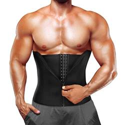 IFKODEI Taillentrainer für Herren, Korsett, Bauchkontrolle, Shapewear, Sport, Workout, Miedergürtel, Schlankheits, schwarz, XXX-Large von IFKODEI