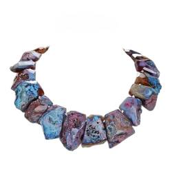 IFWGFVTZ Schmuck 45,7 cm, 20 x 35 mm, oben gebohrt, gemischte Farbe, Achat, echte Edelsteine, Stein-Halskette for Frauen von IFWGFVTZ