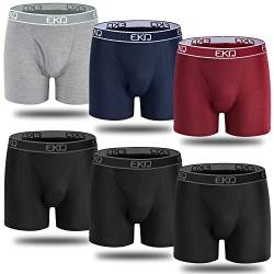 IGOLUMON Boxershorts Herren 6er Pack Bequeme Herren Unterhosen mit Elastischem Bund Shorts Herren Unterwäsche Boxer Baumwolle Ohne Kratzenden Zettel Atmungsaktive Trunks Männer für Den Allta von IGOLUMON