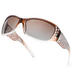 IGnaef Strass polarisierte Sonnenbrille für Frauen, UV400 Schutz Fahren/Angeln/Einkaufen Frauen Sonnenbrille von IGnaef