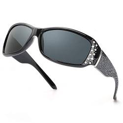 IGnaef Strass polarisierte Sonnenbrille für Frauen, UV400 Schutz Fahren/Angeln/Einkaufen Frauen Sonnenbrille von IGnaef