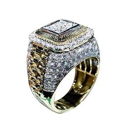 Ring für Herren / Freund / Business / Geschenk / Schmuck / Ring / Ehering Größe 6-13, gold, A von IHEHUA