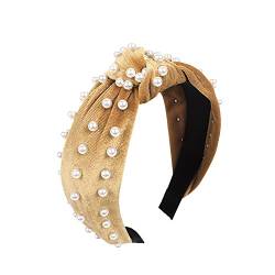 Stirnband Stirnband geknotet Ve-lvet Ve-lvet Haar Perle Gold Accessoires Perle Haarspange Windrose Schmuck von IHEHUA