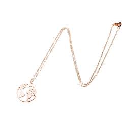 Weltkarte Halskette Mutter Erde Halskette Reise Geschenke für Frauen Mann Design Sense Schmuck Sonne Mond Halskette, rose gold, Einheitsgröße von IHEHUA