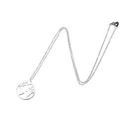 Weltkarte Halskette Mutter Erde Halskette Reise Geschenke für Frauen Mann Design Sense Schmuck Sonne Mond Halskette, silber, Einheitsgröße von IHEHUA