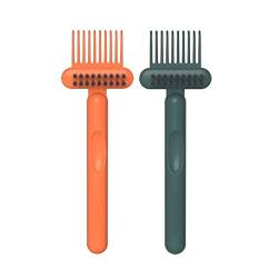 IKAAR 2 Stück Haarbürsten Reiniger Werkzeug 2-in-1 Reinigungswerkzeug Kamm Reiniger Bürste Entfernen von Haarstaub für Heim- und Salongebrauch von IKAAR