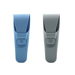 IKAAR 2 Stücke Reiseetui für Rasierer Silikone Portable Travel Rasiermesser Schutzhülle für manuelles Rasiersystem Wasseredicht (Blau + Grau) von IKAAR